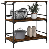 Kitchen Trolley Smoked Oak 100.5x50x105 cm Engineered Wood 842333