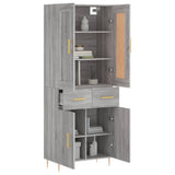 Highboard Grey Sonoma 69,5x34x180 cm Engineered Wood 3199871