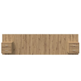 Headboard With Cabinet 3 pcs Artisan Oak Engineered Wood 3415940