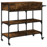 Kitchen Trolley Smoked Oak 105x42x95 cm Engineered Wood 842378