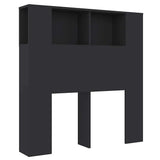 Headboard Cabinet Black Engineered wood Headboard Cabinet 811908