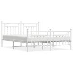 Metal Bed Frame without Mattress with Footboard White 180x200cm 353608