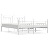 Metal Bed Frame without Mattress with Footboard White 180x200cm 353608