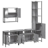 4 Piece Bathroom Furniture Set Grey Sonoma Engineered Wood 3214688