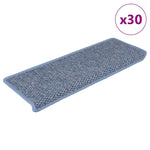 ZNTS Stair Mats Self-adhesive Sisal-Look 30 pcs 65x21x4 cm Blue 3365886