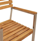 Garden Dining Set 5 pcs Solid Teak Wood and Stainless Steel 3334782