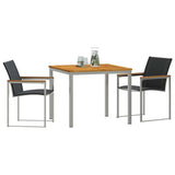 Garden Dining Set 3 pcs Solid Acacia Wood and Stainless Steel 3334813