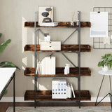 Bookcase 4-Tier Smoked Oak 100x33x145.5 cm Engineered Wood 837694