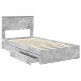 Storage Bed Concrete Grey 100 x 200 cm Engineered Wood 3410829
