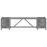 Garden Bench Grey Solid acacia wood 150 cm Planters 311823