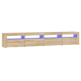 TV Cabinet with LED Lights Sonoma Oak 240x35x40 cm 3152764