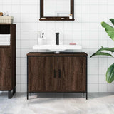 Bathroom Sink Cabinet Brown Oak 80x30x60 cm Engineered Wood 842455
