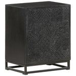 ZNTS Bedside Cabinet Black 40x30x50 cm Solid Acacia and Mango Wood 321614