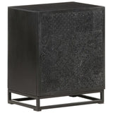 ZNTS Bedside Cabinet Black 40x30x50 cm Solid Acacia and Mango Wood 321614