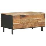 Coffee Table Brown and Black 80 x 54 x 40 cm Solid Mango Wood 4018857