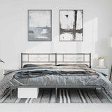 Metal Bed Frame without Mattress with Headboard Black 193x203cm 355273