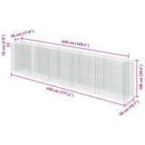 Gabion Raised Bed Galvanised Steel 450x50x100 cm 143564