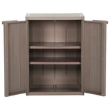 Garden Storage Cabinet Brown 65x45x88 cm PP Wood Look 151239