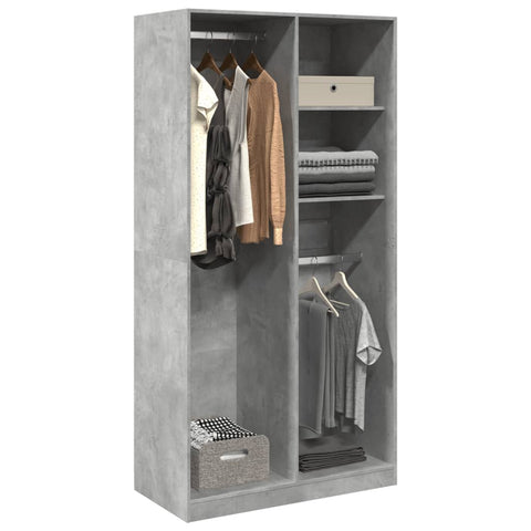 Wardrobe Concrete Grey 100x50x200 cm Engineered Wood 3307768