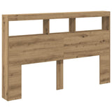 Headboard Cabinet with LED Artisan Oak 160x17x102 cm 863132