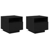 Bedside Cabinet 2 pcs Black Oak 40 x 39 x 37 cm Engineered Wood 863071