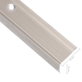 Stair Nosings in L-shape 15 pcs Aluminium 90 cm Champagne 146752