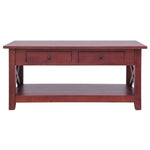 ZNTS Coffee Table Brown 100x55x46 cm Solid Mahogany Wood 283837