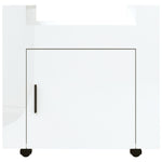 ZNTS Desk Trolley High Gloss White 60x45x60 cm Engineered Wood 816610