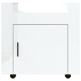 ZNTS Desk Trolley High Gloss White 60x45x60 cm Engineered Wood 816610