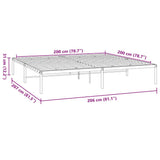 Metal Bed Frame without Mattress Black 200x200cm 350853