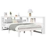 Bookcase Bed without Mattress White 135x190 cm Double Solid Wood Pine 3324398