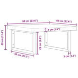 Basin Shelf Wall Mounted Steel and Solid Wood Acacia 3302877