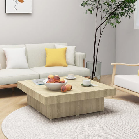 ZNTS Coffee Table Sonoma Oak 90x90x28 cm Engineered Wood 806915