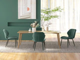 Set of Four Flannel Relaxed Tub Dining Chairs - Green T3398P340964