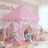 Princess Play Tent with 250 Balls Pink 133x140 cm 3107713