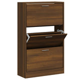 Shoe Cabinet Brown Oak 63x24x103 cm Engineered Wood 342557