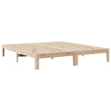 ZNTS Family Bed Frame No Mattress 270x200 cm Solid Wood Pine 3324568