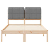Bed Frame with Upholstered Headboard Light Grey 120 x 190 cm 877994