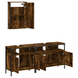 3 Piece Bathroom Furniture Set Smoked Oak Engineered Wood 3214787