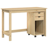 Desk Cabinet Set 2 pcs Brown Solid Pine Wood 3438779