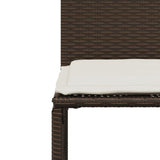7 Piece Garden Dining Set with Cushions Brown Poly Rattan 369010