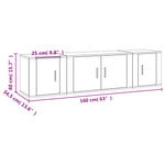 3 Piece TV Cabinet Set White Engineered Wood 3188398