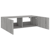 TV Wall Cabinet with LED Lights Grey Sonoma 100x35x31 cm 837300