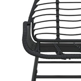 3 Piece Garden Dining Set Black Poly Rattan Glass 3334534
