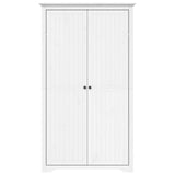 Wardrobe "BODO" White 99x53,5x173 cm Solid Wood Pine 355059