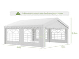 4m x 4m Marquee Party Tent, Heavy Duty Wedding Canopy with Sidewalls, Doors, Windows, Galvanised T3398P314774
