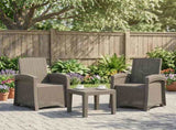Reclining Garden Chair Rattan Look 2 pcs Light Grey PP 8011999