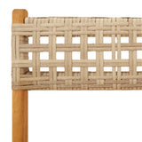 Bistro Set Beige Solid acacia wood, PE rattan 2-seater Foldable 3281756