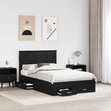 Bed Frame with Headboard Black Oak 120 x 190 cm Engineered Wood 3410004