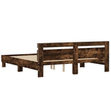 Bed Frame Smoked Oak Engineered wood Super King Bed Frame 3207529